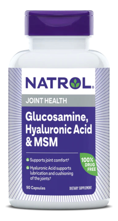 Natrol Биодобавка Glucosamine, Hyaluronic Acid & MSM 90 капсул