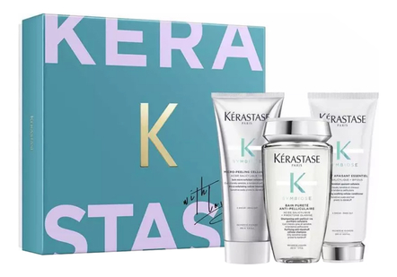 KERASTASE Набор для волос Symbiose (шампунь Bain Purete 250мл + пилинг Micro-Peeling Cellulaire 200мл + кондиционер Fondant Apaisant Essentiel 200мл)