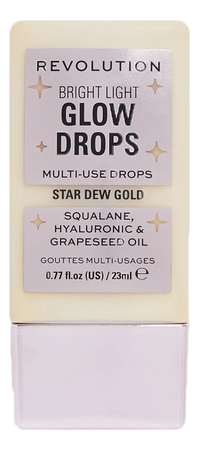 Makeup Revolution Жидкий хайлайтер Bright Light Glow Drops Star Dew Gold 23мл