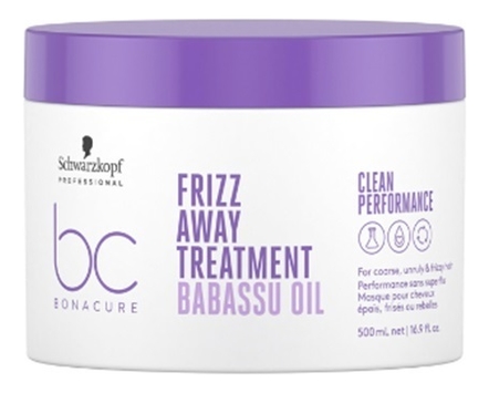 Schwarzkopf Professional Маска для непослушных волос BC Clean Performance Frizz Away Babassu Oil Treatment Mask