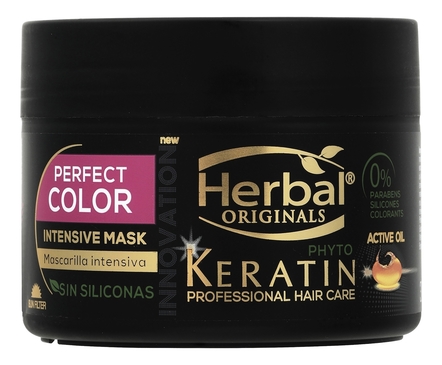 Herbal Интенсивная маска для защиты цвета окрашенных волос Originals Phyto Keratin Perfect Color Intensive Maska 300мл