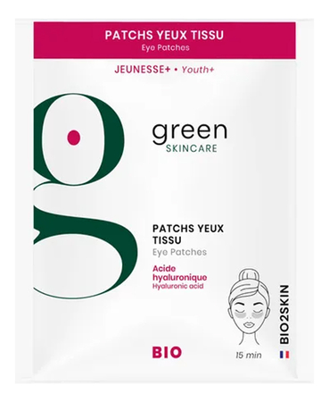 Green Skincare Разглаживающие органические патчи для глаз против морщин Jeunesse+ Рatchs Yeux Tissu 10мл