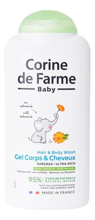 Corine de Farme Очищающий гель для тела и волос с экстрактом календулы Baby Hair & Body Wash Ultra-Rich