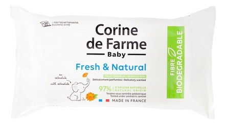 Corine de Farme Влажные салфетки для детей с экстрактом календулы Baby Fresh & Natural 56шт