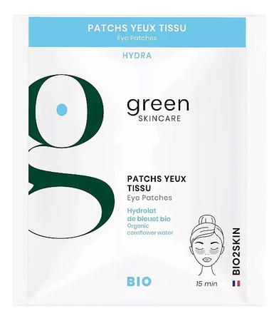 Green Skincare Увлажняющие органические патчи для области вокруг глаз Hydra Рaths Yeux Tissu 4мл