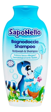 Felce Azzurra Средство для купания и мытья головы Сахарная вата SapoNello Bodywash & Shampoo 400мл