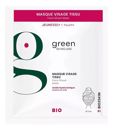 Green Skincare Разглаживающая органическая экспресс-маска против морщин Jeunesse+ Masque Visage Tissu 20мл