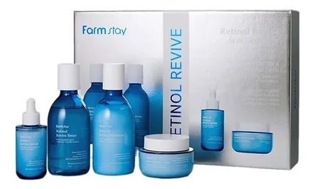 Farm Stay Набор для лица Retinol Revive Skin Care (тонер 200мл + эмульсия 200мл + сыворотка 50мл + крем 100мл)