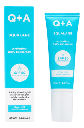 Q+A Солнцезащитный крем для лица Squalane Hydrating Daily Sunscreen SPF50 50мл