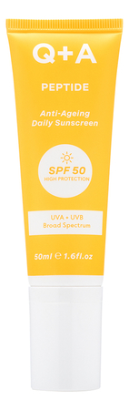 Q+A Солнцезащитный крем для лица Peptide Anti-Ageing Daily Sunscreen SPF50 50мл