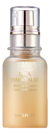 The Saem Сыворотка ампульная с муцином улитки Snail Essential EX Wrinkle Solution Capsule Ampoule 30мл