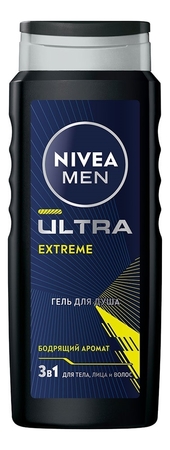 NIVEA Гель для душа 3 в 1 Men Ultra Extreme 500мл