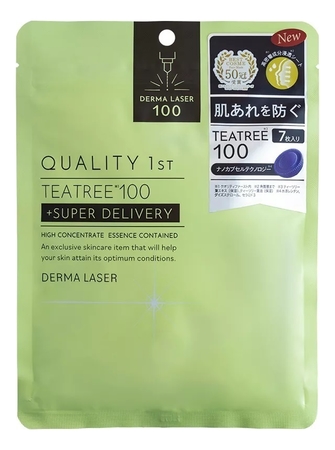 Quality 1st Тканевая маска на основе масла чайного дерева Derma Laser Super TeaTree 100 7шт