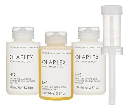 OLAPLEX Набор для волос Traveling Stylist 3*100мл (концентрат-защита No1 Bond Multiplier + коктейль-фиксатор No2 Bond Perfector)