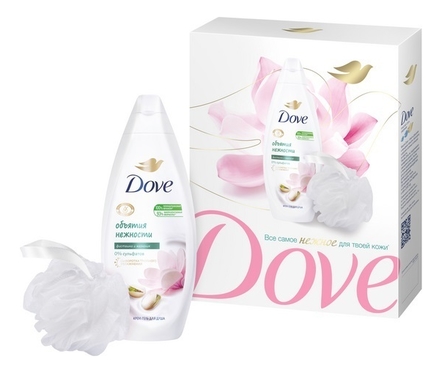 Dove Набор Фисташковый крем (гель для душа 250мл + мочалка)