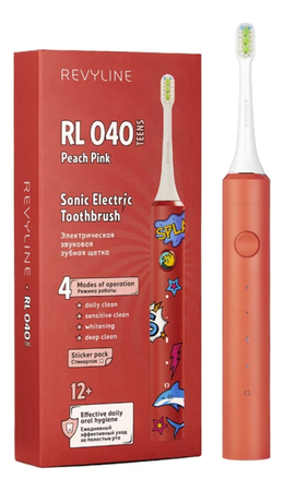 Revyline Электрическая зубная щетка Teens 12+ Peach Pink RL 040 