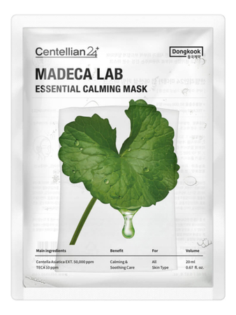 Centellian24 Успокаивающая тканевая маска для лица Madeca Lab Essential Calming Mask 20мл