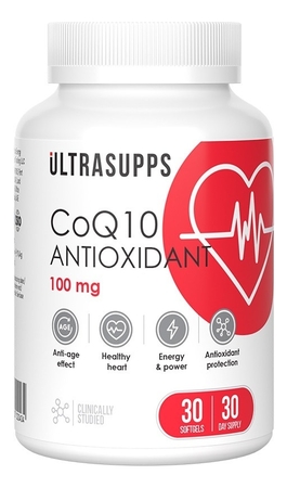 UltraSupps Биологическая активная добавка к пище Антиоксидант коэнзим CoQ10 Antioxidant 