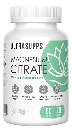 UltraSupps Биологическая активная добавка к пище Магния цитрат Magnesium Citrate