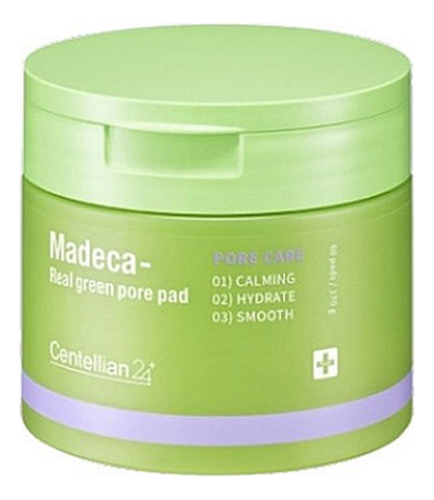 Centellian24 Успокаивающие пэды для лица Madeca Real Green Pore Pad 60шт