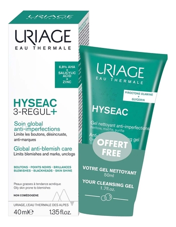 Uriage Набор для лица Hyseac 3-Regul (универсальный уход 40мл + очищающий гель 50мл)