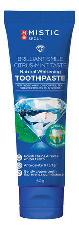 MISTIC Отбеливающая зубная паста Brilliant Smile Natural Whitening Toothpaste 60г