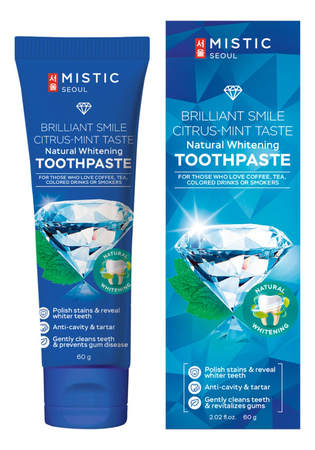 MISTIC Отбеливающая зубная паста Brilliant Smile Natural Whitening Toothpaste 60г