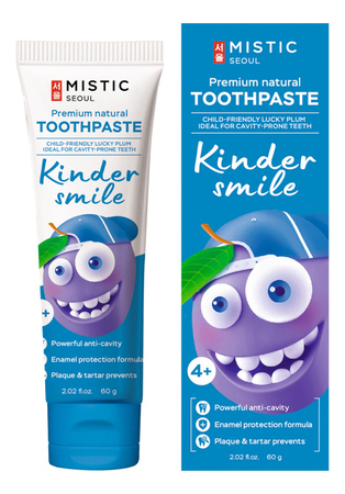 MISTIC Зубная паста Удачливая сливка 4+ Kinder Smile Premium Natural Toothpaste 60г