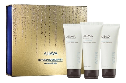 AHAVA Набор Beyond Boundaries Endless Vitality Deadsea Water 3*100мл (крем д/рук + гель д/душа + лосьон д/тела)