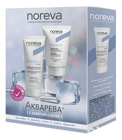 Noreva Набор Aquareva (крем для лица Moisturizing Cream 24H 40мл + крем для рук 24H Repairing Hand Cream 50мл)