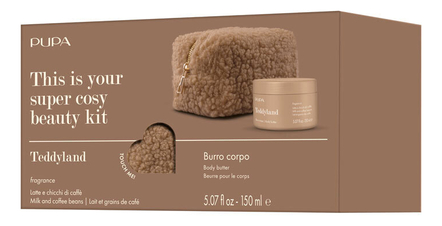 PUPA Milano Набор для тела Молоко и кофе Teddyland (масло Body Butter 150мл + косметичка)