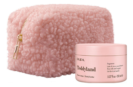 PUPA Milano Набор для тела Рисовое молоко и сахар Teddyland (масло Body Butter 150мл + косметичка)