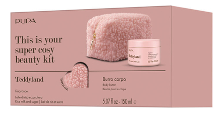 PUPA Milano Набор для тела Рисовое молоко и сахар Teddyland (масло Body Butter 150мл + косметичка)