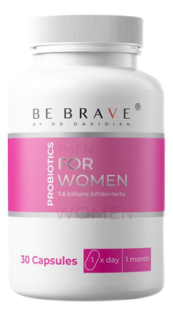 BE BRAVE by DR. DAVIDIAN Биологическая активная добавка к пище Пробиотики для женщин Probiotics For Women 30 капсул