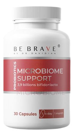 BE BRAVE by DR. DAVIDIAN Биологическая активная добавка к пище Пробиотики для кишечника Probiotics Microbiome Support 30 капсул 