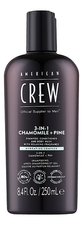 American Crew Шампунь для волос 3-In-1 Chamomille + Pine Shampoo Conditioner And Body Wash