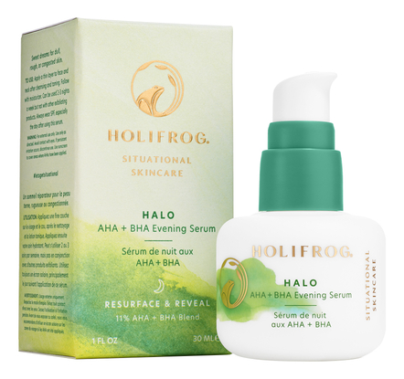 HOLIFROG Ночная обновляющая сыворотка для лица с AHA и BHA-кислотами Halo AHA + BHA Evening Serum 30мл