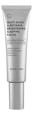 Allies of Skin Ночной мультикислотный осветляющий пилинг для лица Multi Acids & Retinoid Brightening Sleeping Facial 50мл