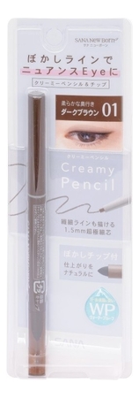 SANA Кремовый карандаш для глаз с растушевкой New Born EX Creamy Eye Pensil 