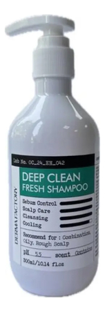 Derma Factory Шампунь для жирной кожи головы Deep Clean Fresh Shampoo 300мл