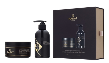 HADAT Cosmetics Набор для волос (шампунь Hydro Nourishing Moisture Shampoo 250мл + маска Hydro Liquid Silk Treatment 300мл) 