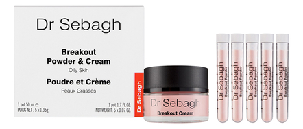 Dr. Sebagh Набор для лица (антибактериальный порошок Breakout Powder 5*1,95г + крем Breakout Cream 50мл)