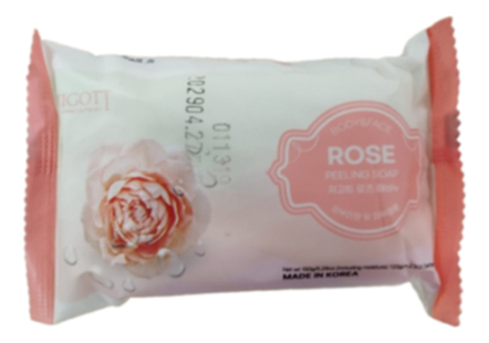 Jigott Мыло-скраб для лица и тела с экстрактом розы Rose Peeling Soap 150г