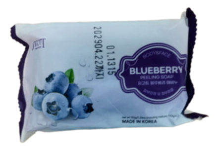 Jigott Мыло-скраб для лица и тела с экстрактом черники Blueberry Peeling Soap 150г