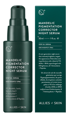 Allies of Skin Обновляющая ночная сыворотка для лица с миндальной кислотой Mandelic Pigmentation Corrector Night Serum