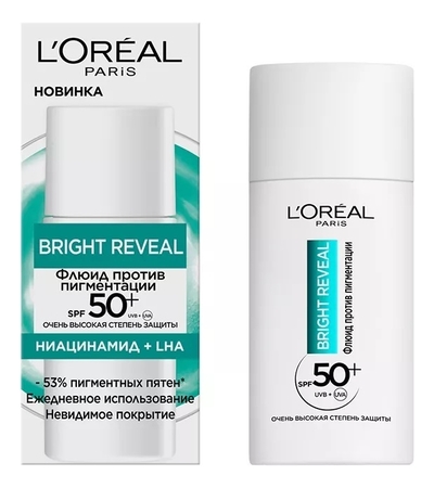 L'oreal Флюид для лица против пигментации Ниацинамид Bright Reveal SPF50+ 50мл