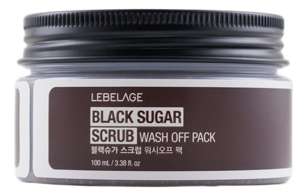 Lebelage Скраб для лица с черным сахаром Black Sugar Scrub Wash Off Pack 100мл