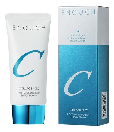 Enough Солнцезащитный крем для лица с коллагеном Collagen 3X Moisture Sun Cream SPF50+ PA++++ 50г