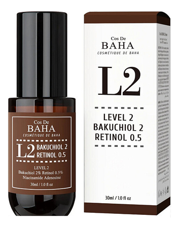 Cos De Baha Антивозрастная сыворотка для лица с бакучиолом и ретинолом L2 Bakuchiol 2% Retinol 0.5% 30мл