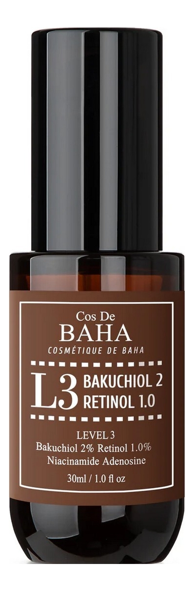 Антивозрастная сыворотка для лица с бакучиолом и ретинолом L3 Bakuchiol 2% Retinol 1.0% 30мл